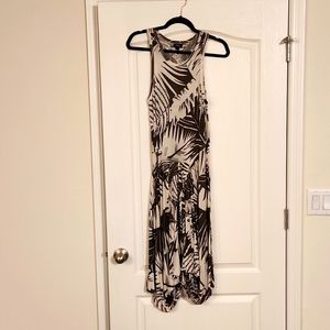 White & Army Green Fit & Flare Dress